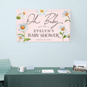 Niedlich Wild Daisy Pink Baby Shower Banner (Messeveranstaltung)