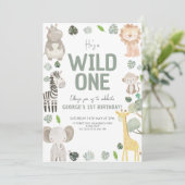 Niedlich Wild ein geschlechtsneutraler Geburtstag Einladung (Stehend Vorderseite)