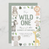 Niedlich Wild ein geschlechtsneutraler Geburtstag Einladung (Vorne/Hinten)