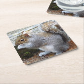 Niedlich Wild Gray Squirrel (UK) Rechteckiger Pappuntersetzer (angewinkelt)