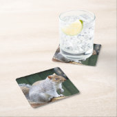 Niedlich Wild Gray Squirrel (UK) Rechteckiger Pappuntersetzer (Vor Ort)