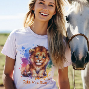 Niedlich Wild Mama Aquarellion personalisiert T-Shirt