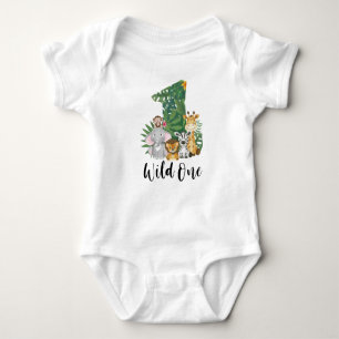 Niedlich Wild One 1. Geburtstag Safari Jungle Baby Baby Strampler