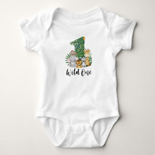 Niedlich Wild One 1. Geburtstag Safari Jungle Baby Strampler