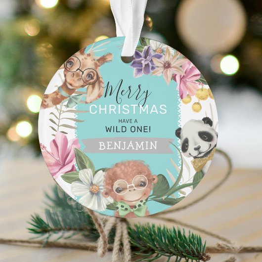 Niedlich Wild One Blue Jungle Kinder Weihnachten Ornament