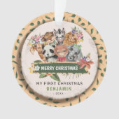 Niedlich Wild One Dschungel Mein 1. Weihnachtsfest Ornament (Vorderseite)