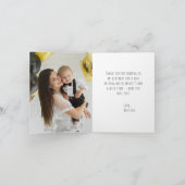 Niedlich Wild One Erster Geburtstag Tiger Schwarz- Dankeskarte (Innenseite)