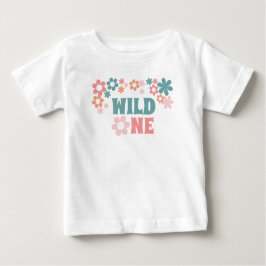 Niedlich Wild One Girl 1. Geburtstag Baby T-shirt