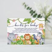 Niedlich Wild One Jungle Baby Shower Buchanfrage Begleitkarte (Stehend Vorderseite)