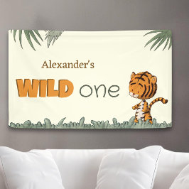 Niedlich Wild One Jungle Safari Grüne Geburtstag Banner
