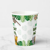 Niedlich Wild One Jungle Safari Tiere erste Birthd Pappbecher (Links)