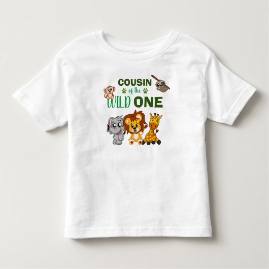 Niedlich Wild One Jungle Safari Tierpark Cousin Kleinkind T-shirt (Vorderseite)