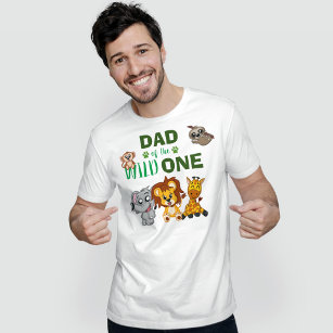 Niedlich Wild One Jungle Safari Zoo Tier-Vater T-Shirt