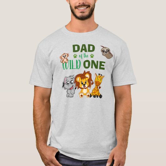 Niedlich Wild One Jungle Safari Zoo Tier-Vater T - T-Shirt (Vorderseite)