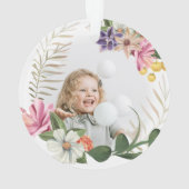 Niedlich Wild One Pink Jungle Kinder Foto Weihnach Ornament (Rückseite)