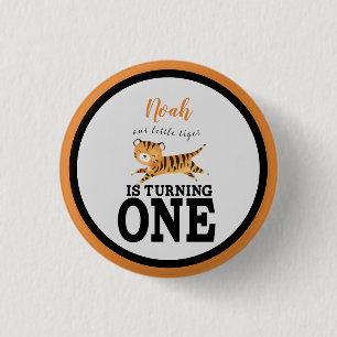 Niedlich Wild One Safari Jungle Tiger 1. Geburtsta Button