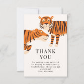 Niedlich Wild One Safari Tigers Kindergeburtstag Dankeskarte (Vorderseite)