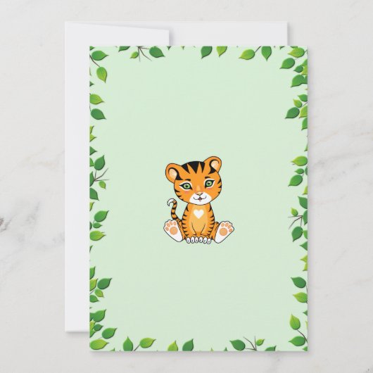 Niedlich Wild One Tiger Einladung zum 1. Geburtsta (Rückseite)