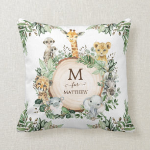 Niedlich Wild Safari Jungle Tiere Rustikale Vegeta Kissen