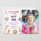 Niedlich Wild Safari ThemenKindergeburtstag Einladung (Vorderseite)