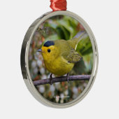 Niedlich Wilson's Warbler Songbird auf der Grapevi Ornament Aus Metall (Rechts)