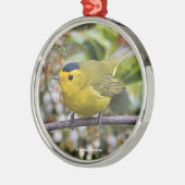 Niedlich Wilson's Warbler Songbird auf der Grapevi Ornament Aus Metall (Links)