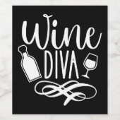 Niedlich Wine Diva Funny Weinetikett (Einzelnes Label)
