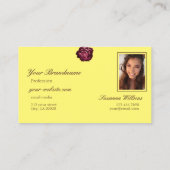 Niedlich Wine Rote Rose Schlicht Gelbe Initialen F Visitenkarte (Rückseite)