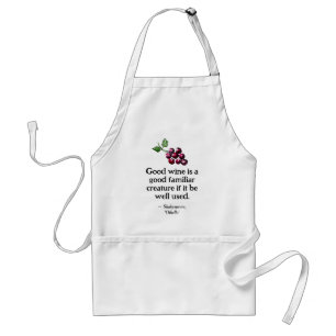 Niedlich Wine Shakespeare Zitat Boho Hand-Illustri Schürze