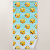 Niedlich Winking Face E moji Strandtuch (Vorderseite)