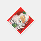 Niedlich Winking Santa mit Weihnachtsliste Custom Serviette (Ecke)