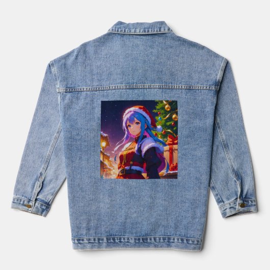 Niedlich Winter Anime Girl Denim Jacket Jeansjacke (Rückseite)