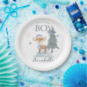 Niedlich Winter Baby Deer Boy Fawn Pappteller (Party)