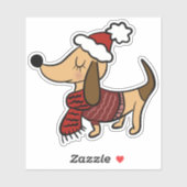 Niedlich Winter Dackel Vinyl Stickers Aufkleber (Blatt)