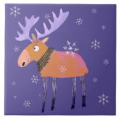 Niedlich Winter Elche Keramik Küche Tile Fliese (Vorderseite)