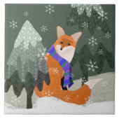 Niedlich Winter Fox Keramik Küche Tile Fliese (Vorderseite)