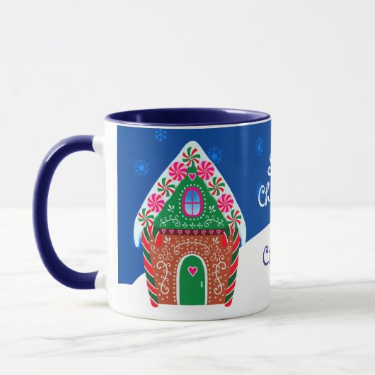 Niedlich Winter Gingerbrett Weihnachten Tasse (Links)