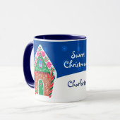 Niedlich Winter Gingerbrett Weihnachten Tasse (Vorderseite Links)
