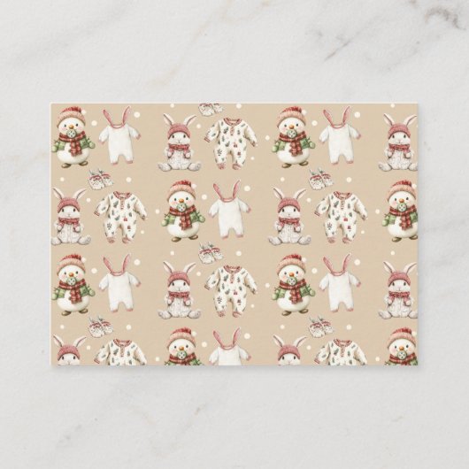 Niedlich Winter Holiday Babydusche Buchungsanfrage Begleitkarte (Rückseite)