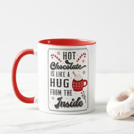 Niedlich Winter Hot Chocolate Frohe Weihnachtsfeie Tasse (Mit Donut)