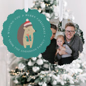 Niedlich Winter Igel Foto Urlaub Ornament Karte