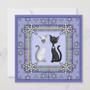 Niedlich Winter Kitty Cat Geburtstagseinladung ~ M Einladung