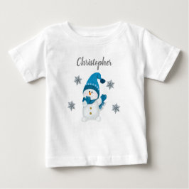 Niedlich Winter Little Snowman Snowflakes Baby Boy Baby T-shirt