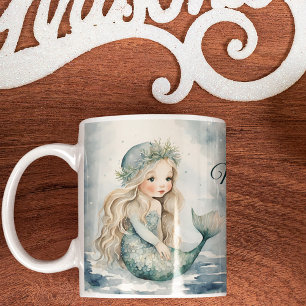 Niedlich Winter Mermaid Weihnachten Kaffeetasse