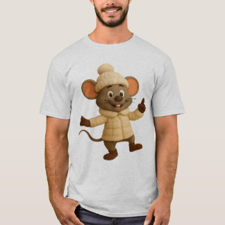 Niedlich Winter Mouse T - Shirt | Funny Cartoon Co