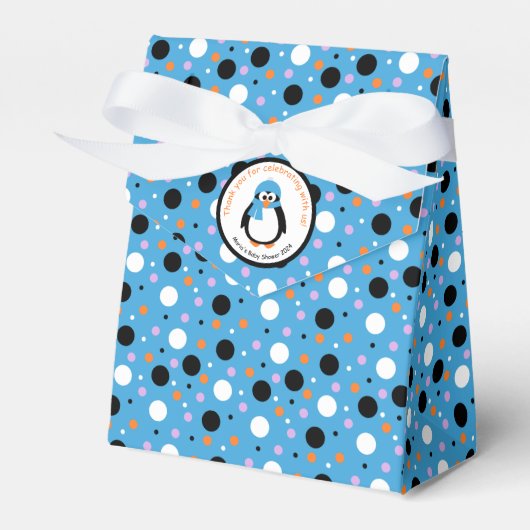 Niedlich Winter Pinguin Baby Dusche Box Geschenkschachtel (Vorderseite)
