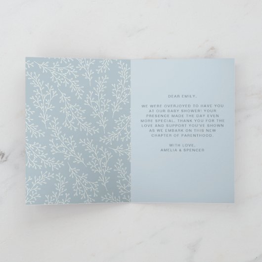 Niedlich Winter Pinguins Kinderdusche Danke Karte (Innenseite)