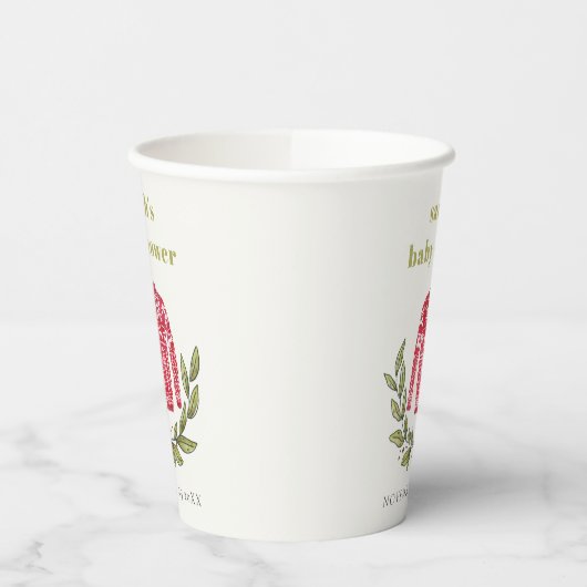 Niedlich Winter Red Green Ugly Sweater Baby Dusche Pappbecher (Links)