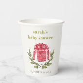 Niedlich Winter Red Green Ugly Sweater Baby Dusche Pappbecher (Vorderseite)