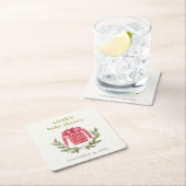 Niedlich Winter Red Green Ugly Sweater Baby Dusche Rechteckiger Pappuntersetzer (Vor Ort)